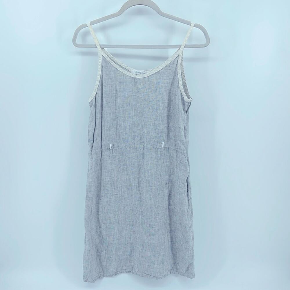 Vintage Aly Wear linen side zip spaghetti strap summer dress sz S